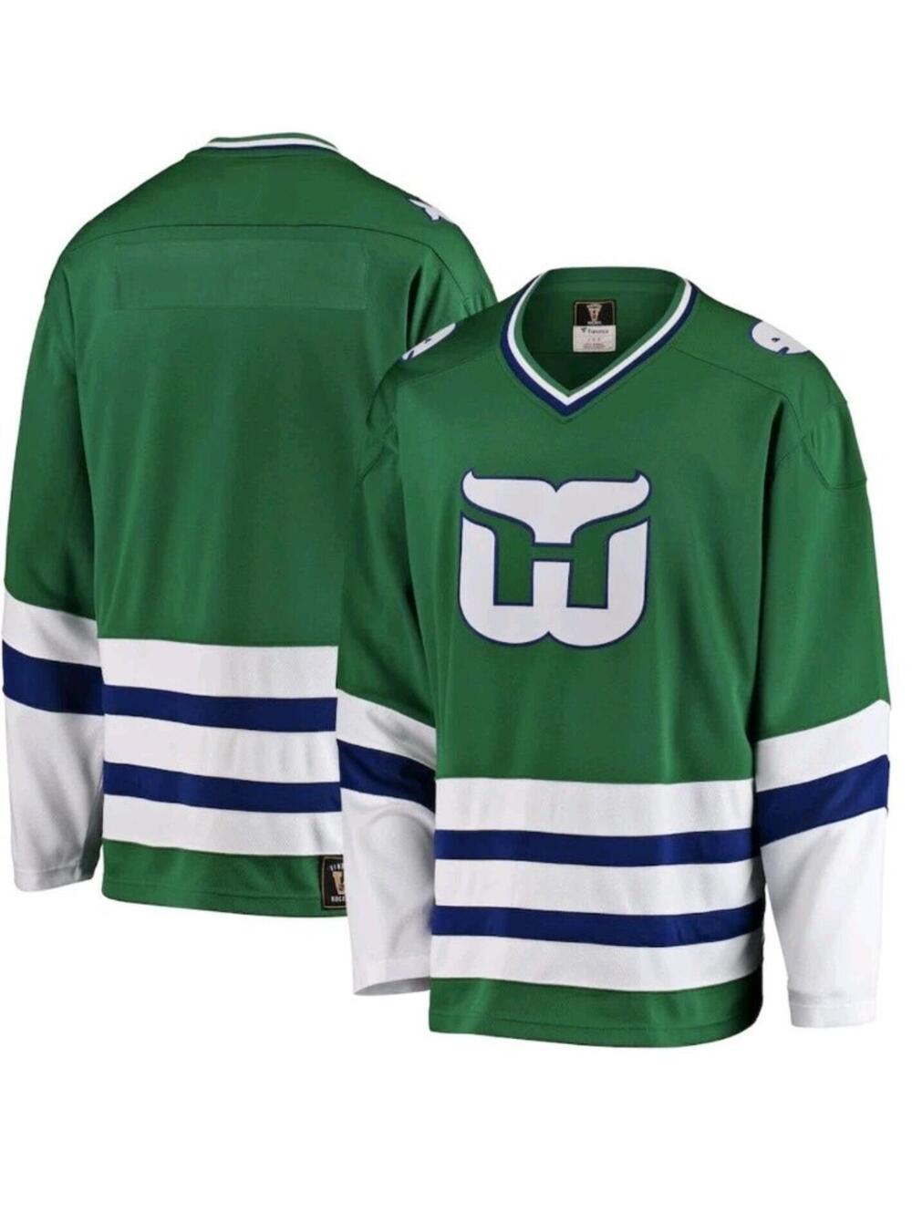 Hartford Whalers Fanatics Premier Breakaway Heritage Blank Jersey Green Medium M